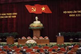 Sau 7 ngày làm việc khẩn trương, nghiêm túc và đầy tinh thần trách nhiệm, Hội nghị lần thứ 8 Ban Chấp hành Trung ương Đảng khóa XIII đã hoàn thành toàn bộ nội dung, chương trình đề ra - Ảnh: VGP/Nhật Bắc