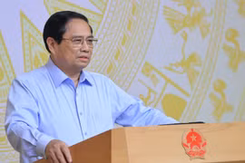 Thủ tướng Phạm Minh Chính chủ trì Hội nghị của Thường trực Chính phủ làm việc với các doanh nghiệp lớn về giải pháp góp phần phát triển kinh tế - xã hội đất nước. Ảnh (VGP/Nhật Bắc)