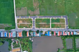 55/68 lô đất trúng đấu giá tại Thanh Oai chính thức bỏ cọc. Ảnh: Lệ Chi