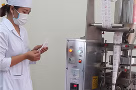 Dây chuyền đóng gói tự động của Viện Cơ điện nông nghiệp sau thu hoạch. Ảnh: PN