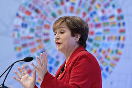 Giám đốc IMF Kristalina Georgieva cảnh báo về đà giảm của nền kinh tế thế giới (Ảnh: Getty)