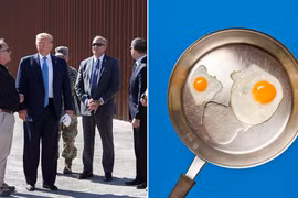 Tổng thống Trump khoe tính năng độc đáo của tường bao biên giới (Ảnh: RT)