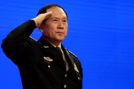 Ông Ngụy Phượng Hòa phát biểu tại Đối thoại Shangri-La sáng 2/6 (Ảnh: Guardian)