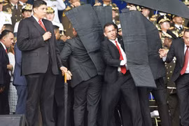 Tình trạng hỗn loạn trong buổi diễu binh tổ chức ở Caracas, Venezuela hồi tháng 8/2018 (Ảnh: Sputnik)