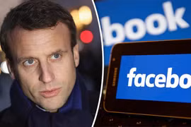 Tổng thống Pháp Emmanuel Macron đã đạt được thỏa thuận về việc giám sát nội dung với Facebook (ảnh: Daily Express)