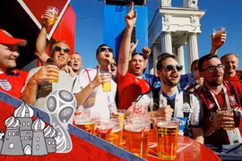 Các cổ động viên hào hứng với World Cup 2018 tổ chức tại Nga