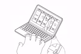 Mẫu máy tính bảng gập đôi trong bằng sáng chế của Microsoft (ảnh: Phone Arena)
