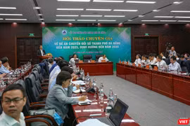 Ông Nguyễn Văn Quảng - Bí thư Thành ủy Đà Nẵng phát biểu tại Hội thảo chuyên gia về Đề án chuyển đổi số TP Đà Nẵng đến năm 2025, định hướng đến năm 2030 vừa diễn ra chiều ngày 22/3.