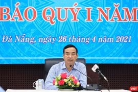 Ông Lê Trung Chinh – Chủ tịch UBND TP Đà Nẵng chủ trì buổi Họp báo quý I/2021 diễn ra chiều ngày 26/4