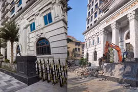 ​Hình ảnh hàng rào dự án D’. Palais Louis bị đập bỏ để điều chỉnh lại