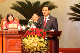 Ông Vương Đình Huệ tiếp tục được bầu giữ chức Bí thư Thành ủy Hà Nội với số phiếu tuyệt đối. Ảnh: UBND TP. Hà Nội
