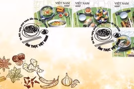 Bộ tem Ẩm thực Việt Nam trong ngày phát hành.