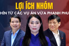 Bà Hoàng Thị Thúy Lan, ông Nguyễn Thanh Long và ông Phạm Thái Hà bị bắt do lần lượt liên quan các vụ án xảy ra tại Phúc Sơn, Việt Á và Thuận An. Đồ họa: Tùng Lâm.