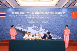 Việc Hải quân Thái Lan ký hợp đồng đặt mua chiếc tàu đổ bộ cỡ lớn Type 71E cho thấy quan hệ quân sự Thái Lan - Trung Quốc ngày càng chặt chẽ. Ảnh: Đa Chiều 
