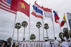 Lễ khai mạc cuộc diễn tập chung hải quân Mỹ - ASEAN tại căn cứ Sattahip, chiều 2/9. Ảnh: Đông Phương