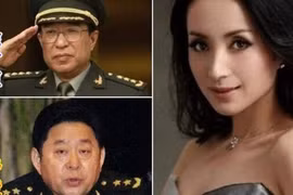 "Quân trung yêu cơ" Thang Sán và 2 người tình Phó chủ tịch Quân ủy Từ Tài Hậu (trên) và Phó Chủ nhiệm Tổng bộ Hậu cần Cốc Tuấn Sơn (dưới).