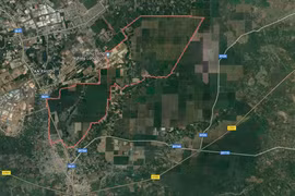 Lô đất dự án 92ha vừa được đấu giá thành công của Đất Xanh - Ảnh: Google Maps.