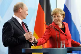 Lãnh đạo Nga - Đức hiện nay là ông Putin và bà Merkel (ảnh minh họa)