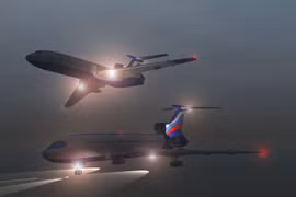 Mô hình đồ họa máy bay Tu-154.