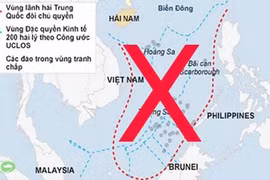 Tuyên bố chủ quyền phi pháp "đường lưỡi bò" do Trung Quốc tự ý vẽ, đòi hỏi với phần lớn diện tích Biển Đông đã bị Tòa trọng tài thường trực quốc tế bác bỏ ngày 12/7/2016.