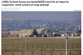 1000 binh sỹ Thổ Nhĩ Kỳ bao vây căn cứ Incirlik