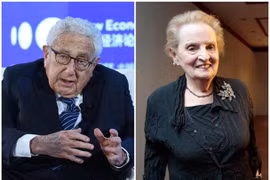 Hai cựu Ngoại trưởng Henry Kissinger và Madeleine Albright vừa bị ông Trump sa thải khỏi Ban chính sách Quốc phòng (Ảnh: Dongfang).
