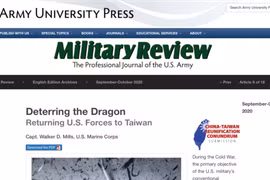 Bài viết trên tạp chí Military Review số mới nhất của quân đội Mỹ kêu gọi tái triển khai quân Mỹ tới Đài Loan đang gây nên sóng gió (Ảnh: VOA).
