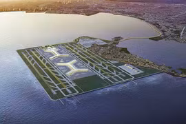 Phối cảnh sân bay Sangley Point sau khi được mở rộng, nâng cấp (Ảnh: Dwnews).