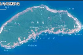 Hình ảnh vệ tinh chụp đảo chính Senkaku/Điếu Ngư do Bộ Tài nguyên Trung Quốc công bố (Ảnh: 163.com).