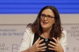 Cao ủy thương mại EU Cecilia Malmstrom. Ảnh: Deutschlandfunk.