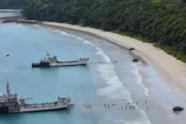 Quân đội Ấn Độ tiến hành tập trận quy mô lớn ở quần đảo Andaman - Nicobar. Ảnh: Times Now.