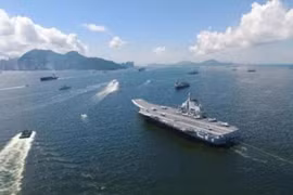 Biên đội tàu sân bay Liêu Ninh, hải quân Trung Quốc. Ảnh: Sina.