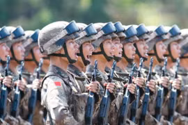 Binh sĩ Trung Quốc tại Lễ duyệt binh ở Quảng trường Thiên An Môn vào ngày 3/9/2015. Ảnh: Cankao