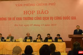 Buổi họp báo thông tin về khai trương Cổng dịch vụ công Quốc gia ngày 7/12.