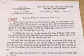 Văn bản của Cục Quản lý Dược ban hành ngày 22/11.