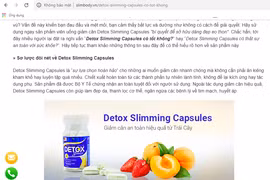 Ảnh chụp màn hình trang web quảng cáo sản phẩm detox vi phạm quy định.