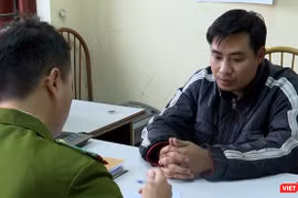 Nguyễn Trọng Trình tại cơ quan công an. Ảnh: Cơ quan Công an cung cấp