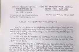 Giáo hội chỉ đạo Ban Trị sự Giáo hội Phật giáo tỉnh Quảng Ninh làm rõ những nội dung, thông tin về việc chùa Ba Vàng có hay không việc truyền bá "vong báo oán".