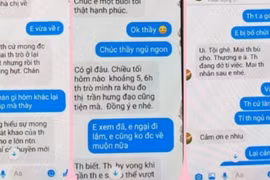 Tin nhắn được cho là "gạ tình" của thầy giáo với nữ sinh M.