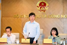 Thứ trưởng Bộ Khoa học và Công nghệ Bùi Hoàng Phương phát biểu tại Họp báo thường kỳ. 