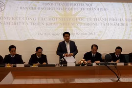 Chủ tịch UBND TP Nguyễn Đức Chung phát biểu tại hội nghị - Ảnh/Hanoi.gov.vn
