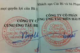  Công ty CP Cung ứng Tàu biển đã từng có 2 con dấu giả