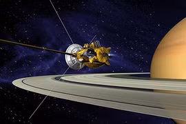 Tàu vũ trụ Cassini nghiên cứu sao Thổ. Ảnh: NASA.