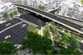 Phối cảnh cầu vượt tại nút giao An Dương - đường Thanh Niên (Ảnh: Ban quản lý dự án đầu tư xây dựng công trình giao thông thành phố Hà Nội).