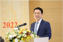 Bộ trưởng Nguyễn Mạnh Hùng phát biểu chỉ đạo Hội nghị. ảnh Mic