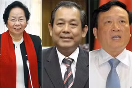 Phó chủ tịch nước Nguyễn Thị Doan, Chánh án Toà án nhân dân Tối cao Trương Hoà Bình và Viện trưởng Viện Kiểm sát nhân dân tối cao Nguyễn Hoà Bình.
