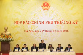 hiên họp báo thường kỳ Chính phủ tháng 2/2016 - Ảnh: VGP/Quang Hiếu