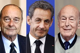 Từ trái qua: Các cựu tổng thống Pháp Jacques Chirac, Nicolas Sarkozy và Valéry Giscard d'Estaing. Ảnh: REX