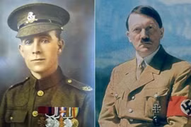 Binh nhì anh Henry Tandey và trùm phát xít Adolf Hiler. Ảnh: BBC