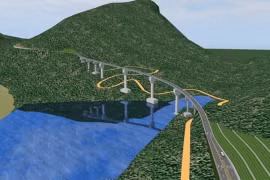 Cầu Móng Sến tại Km118-Km119, sau khi dự án hoàn thành.